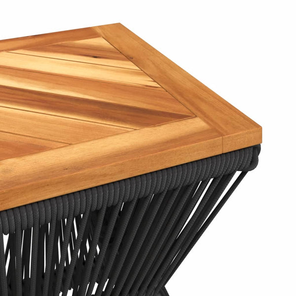 Vidaxl Coffee Table With Wire Base Black 38X38x38 Cm Solid Wood Acacia Coffee Tables