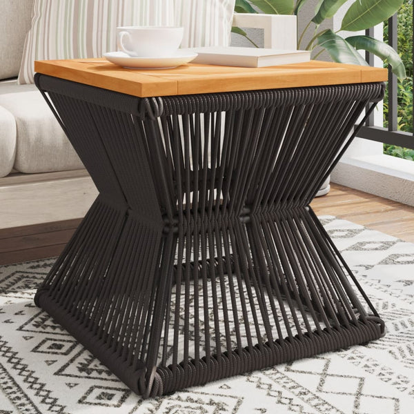 Vidaxl Coffee Table With Wire Base Black 38X38x38 Cm Solid Wood Acacia Coffee Tables