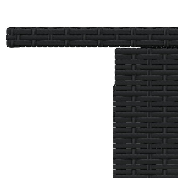 Garden Table With Glass Top Black 100X55x73 Cm Poly Rattan Patio & Garden Tables