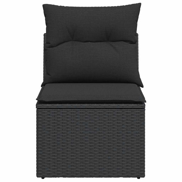 Vidaxl Garden Chair Armless With Cushions Black Poly Rattan Patio Chairs