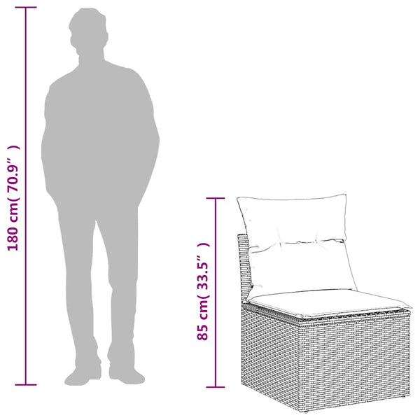 Vidaxl Garden Chair Armless With Cushions Black Poly Rattan Patio Chairs