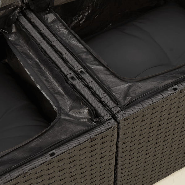 Vidaxl Garden Sofa With Cushions 2 Seater Black Poly Rattan Other Patio & Garden Furniture