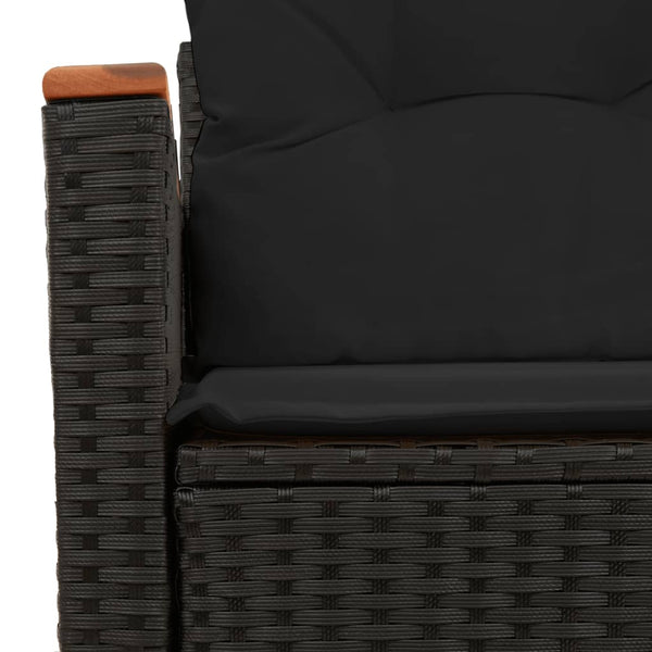 Vidaxl Garden Sofa With Cushions 2 Seater Black Poly Rattan Other Patio & Garden Furniture