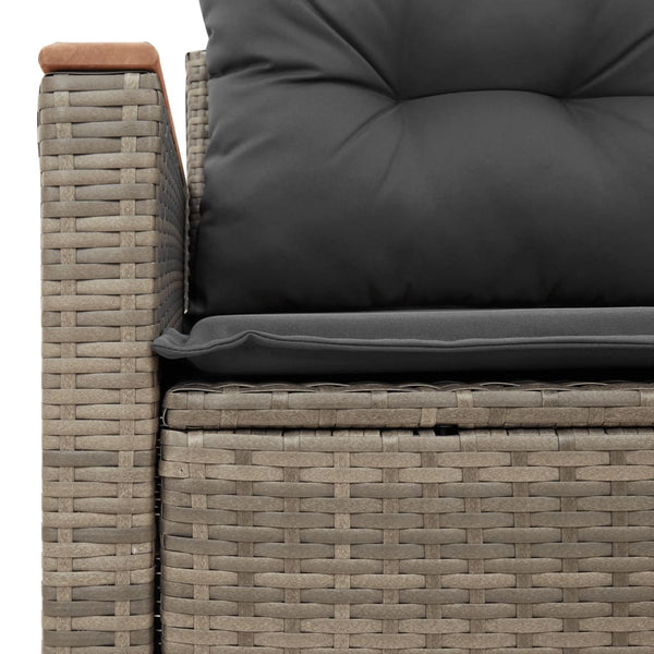 Vidaxl Garden Sofa With Cushions 2 Seater Grey Poly Rattan Patio Chairs