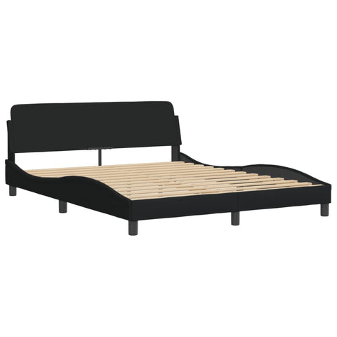 Bed Frame With Headboard Black 152X203 Cm Fabric Queen Bed Frames