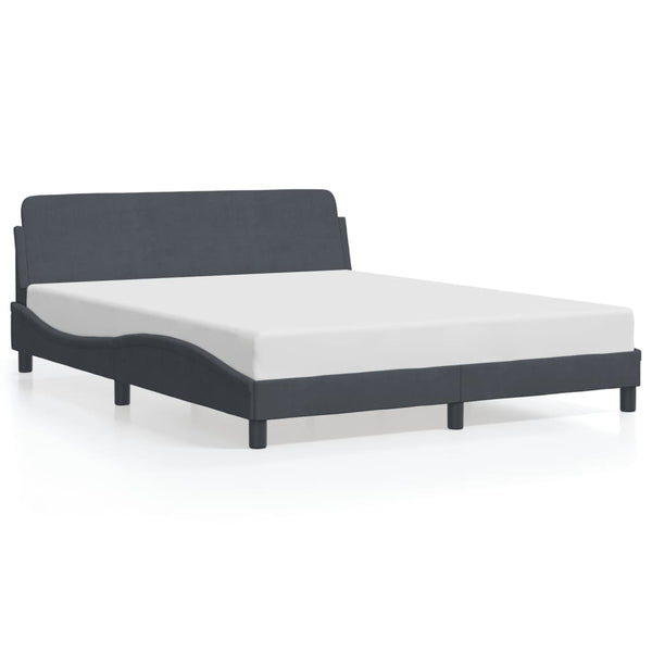 Vidaxl Bed Frame "Dover" Dark Grey 152X203 Cm Queen Velvet Queen Bed Frames