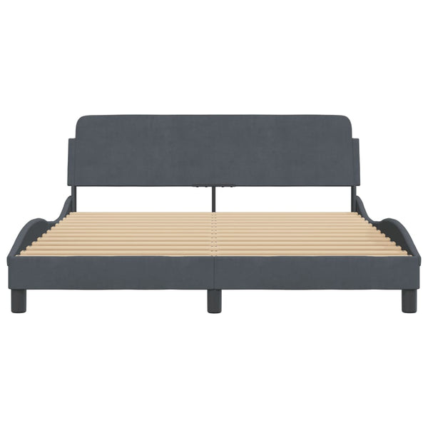 Vidaxl Bed Frame "Dover" Dark Grey 152X203 Cm Queen Velvet Queen Bed Frames
