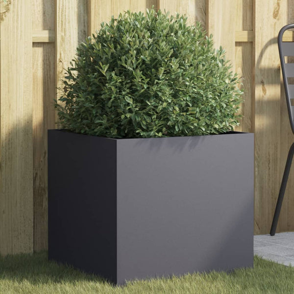 Vidaxl Planter Anthracite 49X47x46 Cm Steel Planters & Vases