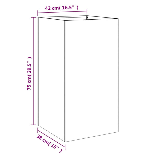 Vidaxl Planter Anthracite 42X38x75 Cm Cold Rolled Steel Plant Stands