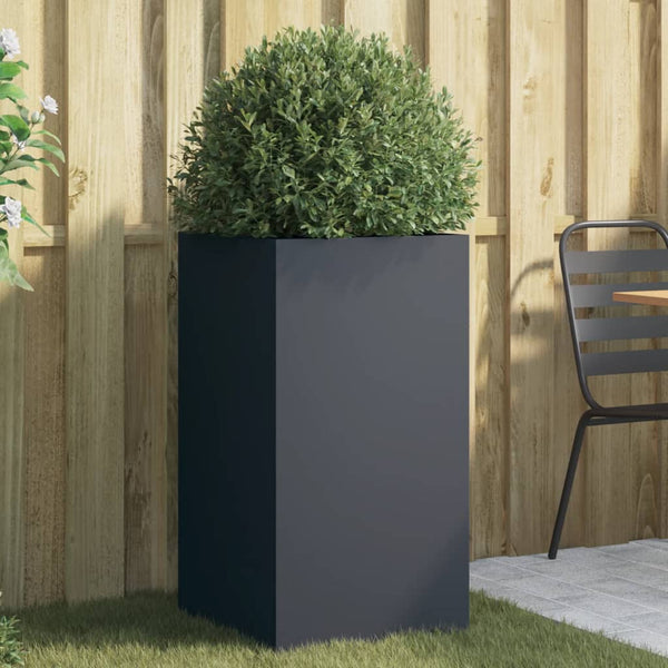 Vidaxl Planter Anthracite 42X38x75 Cm Cold Rolled Steel Plant Stands