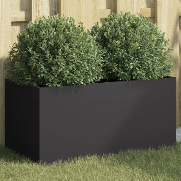 Planter Black 62X30x29 Cm Cold Rolled Steel Plant Stands