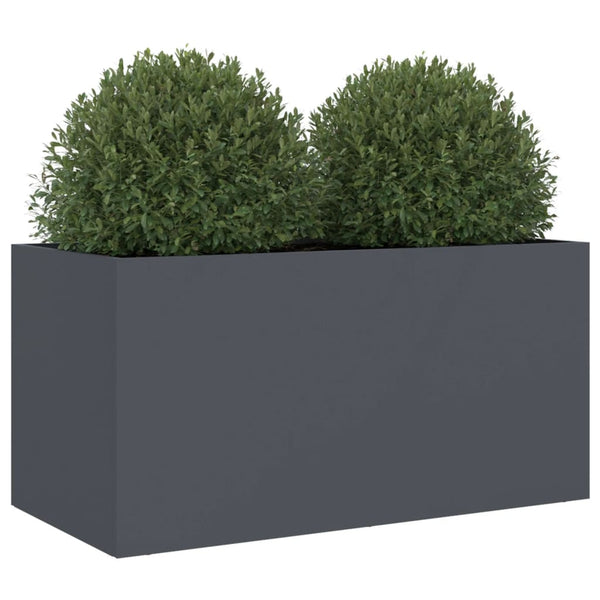 Vidaxl Planter Anthracite 62X30x29 Cm Steel Planters & Vases