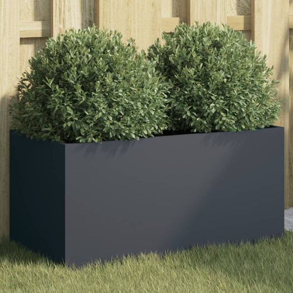 Vidaxl Planter Anthracite 62X30x29 Cm Steel Planters & Vases