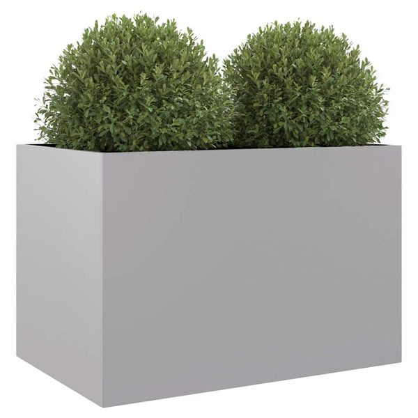 Vidaxl Planter Silver 62X40x39 Cm Galvanised Steel Planters & Vases