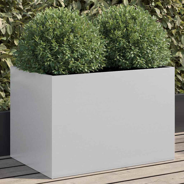 Vidaxl Planter Silver 62X40x39 Cm Galvanised Steel Planters & Vases