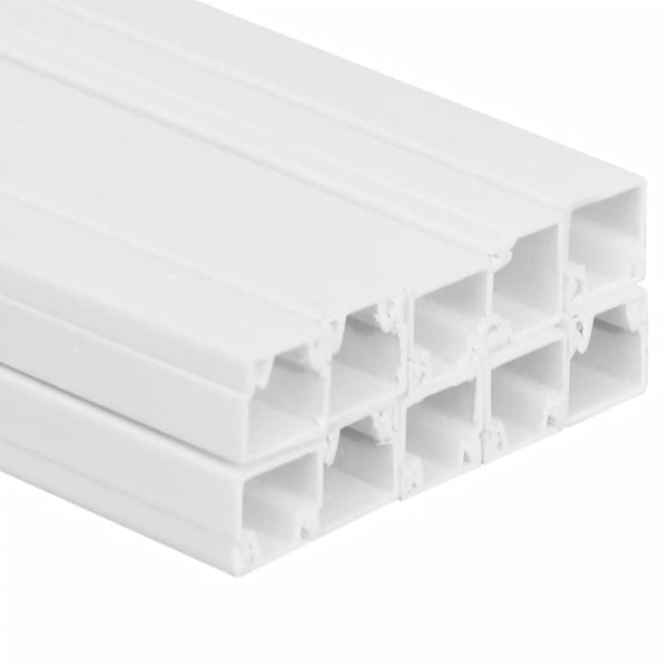 Vidaxl Cable Trunking 10X10 Mm 10M Pvc White Cable Raceways