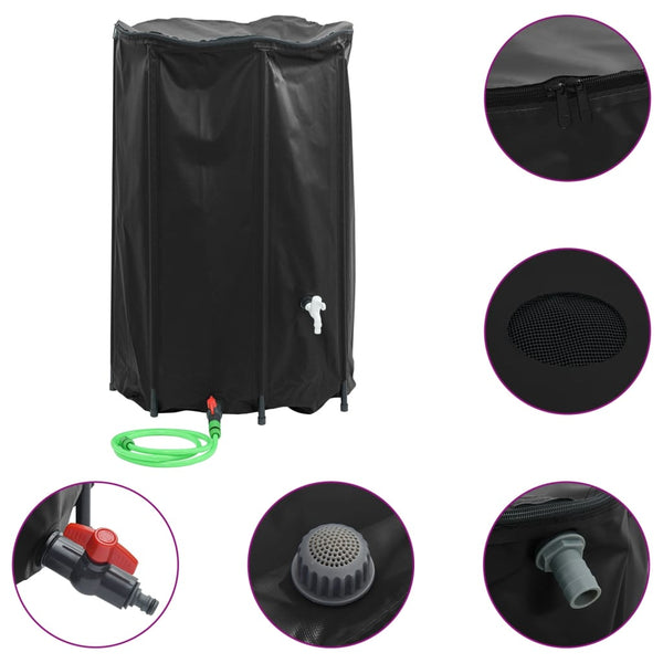 Vidaxl Water Tank With Tap Foldable 1000 L Pvc Water Pumps & Pressure Tanks
