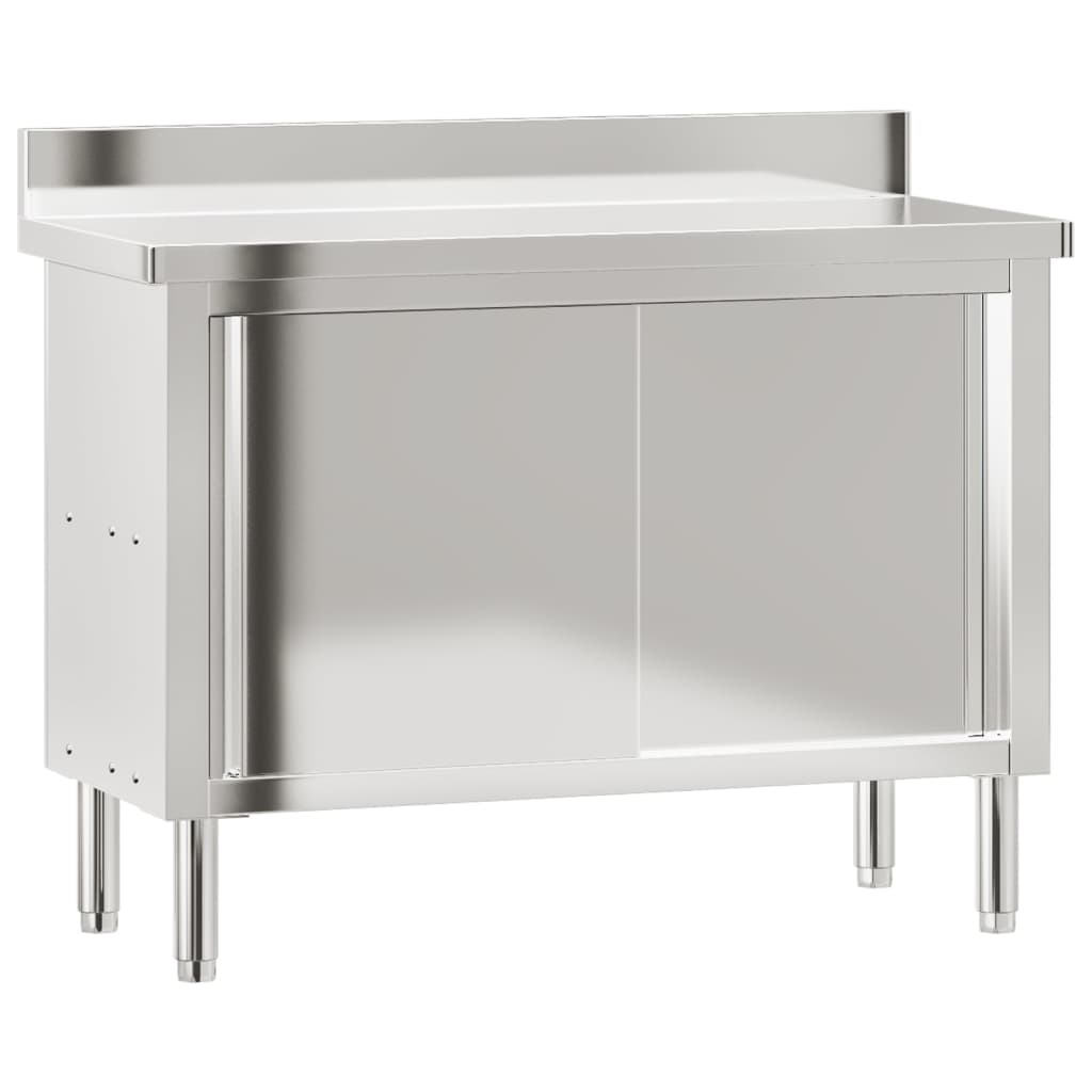 Kitchen Carts Kitchen Work Table With Sliding Doors Stainless Steel