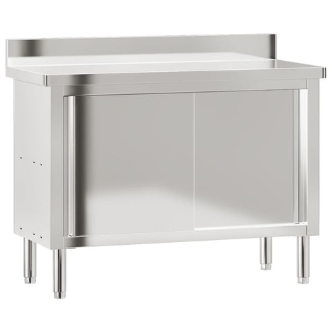 Kitchen Work Table With Sliding Doors Stainless Steel Kitchen Carts