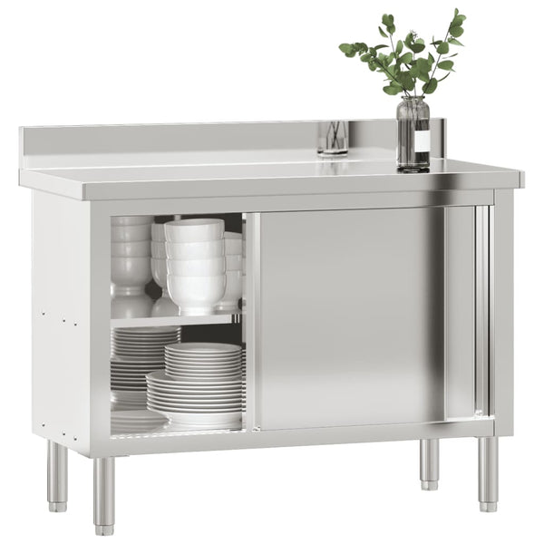 Kitchen Carts Kitchen Work Table With Sliding Doors Stainless Steel
