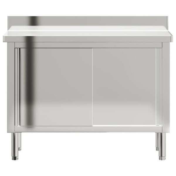 Kitchen Carts Kitchen Work Table With Sliding Doors Stainless Steel