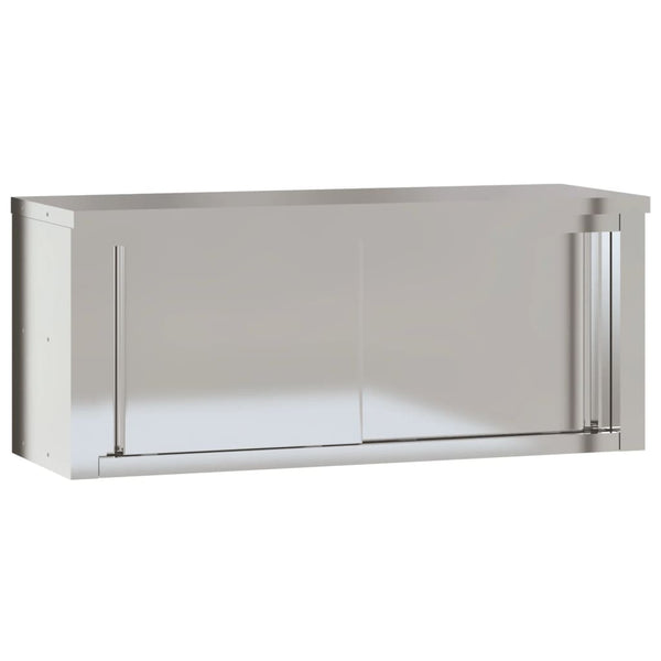 Vidaxl Kitchen Wall Cabinet With Sliding Doors Stainless Steel Cabinets & Cupboards