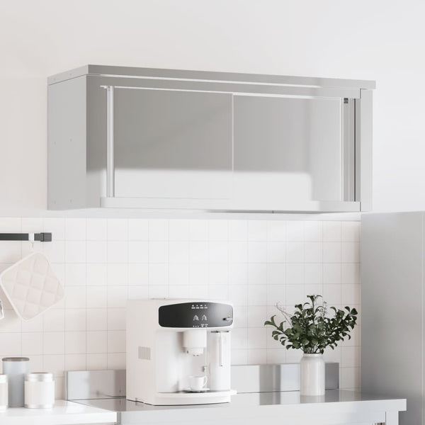 Vidaxl Kitchen Wall Cabinet With Sliding Doors Stainless Steel Cabinets & Cupboards