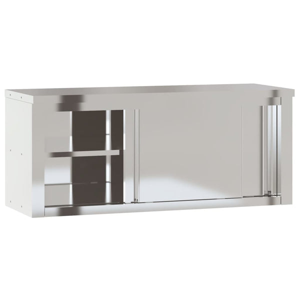 Vidaxl Kitchen Wall Cabinet With Sliding Doors Stainless Steel Cabinets & Cupboards