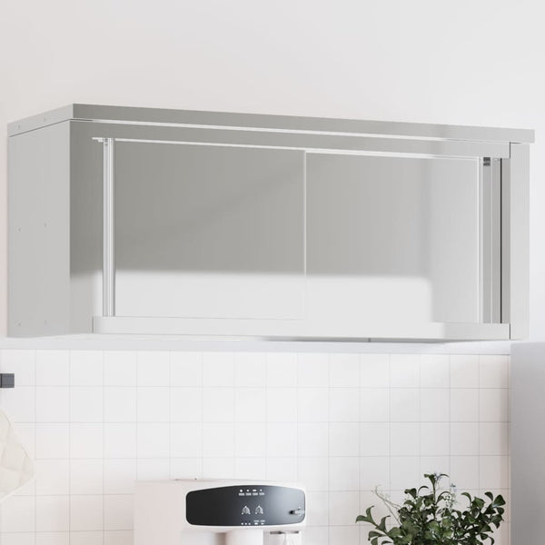 Vidaxl Kitchen Wall Cabinet With Sliding Doors Stainless Steel Cabinets & Cupboards