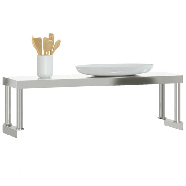 Vidaxl Work Table Overshelf 110X30x35 Cm Stainless Steel Kitchen Benchtops