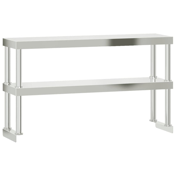 Work Table Overshelf 2 Tier 110X30x65 Cm Stainless Steel Kitchen Carts