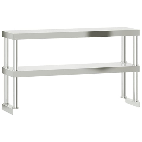 Work Table Overshelf 2 Tier 110X30x65 Cm Stainless Steel Kitchen Carts