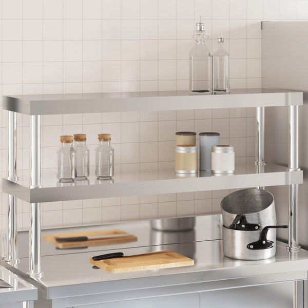 Vidaxl Work Table Overshelf 2 Tier 110X30x65 Cm Stainless Steel Other Kitchen Storage