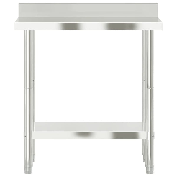 Vidaxl Kitchen Work Table With Backsplash 82.5X55x93 Cm Stainless Steel Kitchen Benchtops