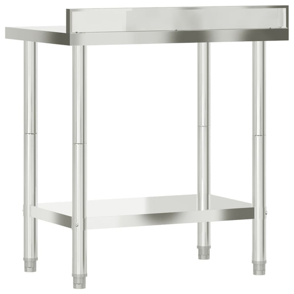 Vidaxl Kitchen Work Table With Backsplash 82.5X55x93 Cm Stainless Steel Kitchen Benchtops