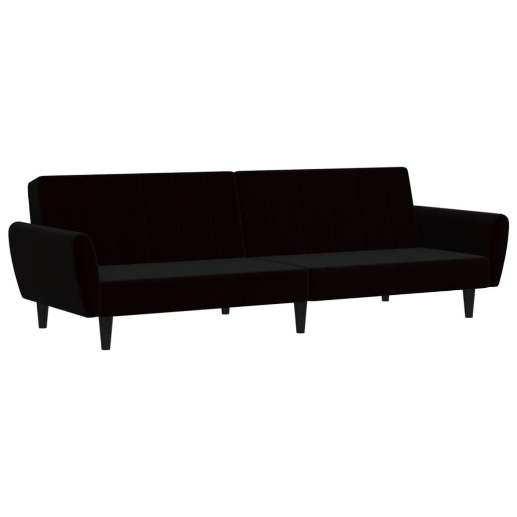 2 Seater Sofa Bed Black Velvet Sofas Armchairs & Couches