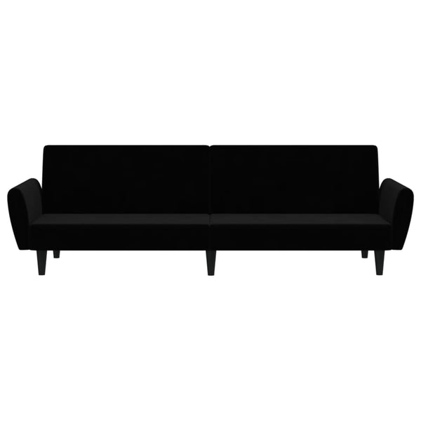 2 Seater Sofa Bed Black Velvet Sofas Armchairs & Couches