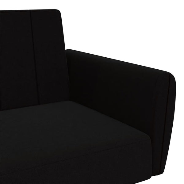 2 Seater Sofa Bed Black Velvet Sofas Armchairs & Couches
