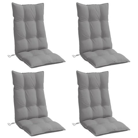 Highback Chair Cushions 4 Pcs Grey Oxford Fabric Patio Furniture Cushions & Pads