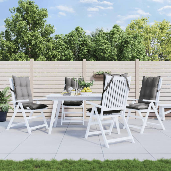Highback Chair Cushions 4 Pcs Grey Oxford Fabric Patio Furniture Cushions & Pads