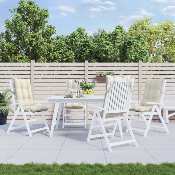 Highback Chair Cushions 4 Pcs Cream Oxford Fabric Patio Furniture Cushions & Pads