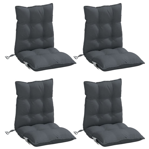 Lowback Chair Cushions 4 Pcs Anthracite Oxford Fabric Patio Furniture Cushions & Pads
