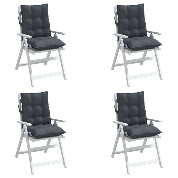 Lowback Chair Cushions 4 Pcs Anthracite Oxford Fabric Patio Furniture Cushions & Pads