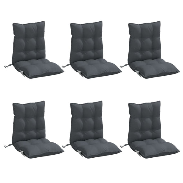 Lowback Chair Cushions 6 Pcs Anthracite Oxford Fabric Patio Furniture Cushions & Pads