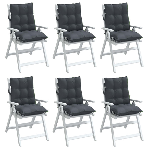 Lowback Chair Cushions 6 Pcs Anthracite Oxford Fabric Patio Furniture Cushions & Pads