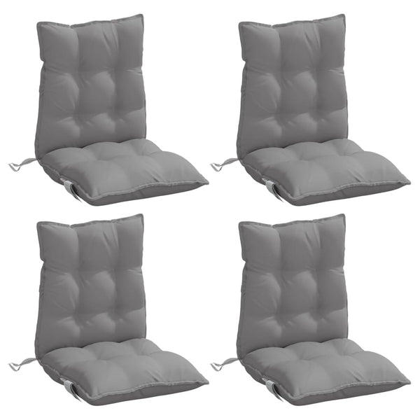 Lowback Chair Cushions 4 Pcs Grey Oxford Fabric Patio Furniture Cushions & Pads
