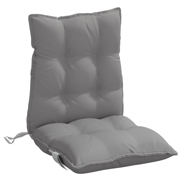 Lowback Chair Cushions 4 Pcs Grey Oxford Fabric Patio Furniture Cushions & Pads