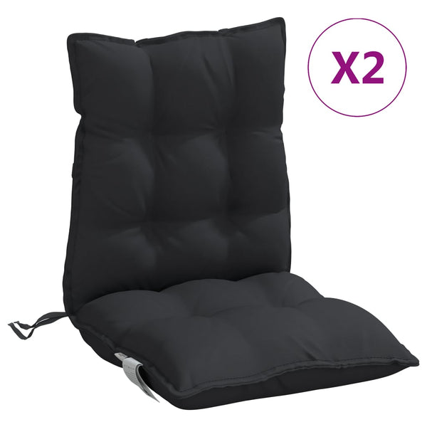 Lowback Chair Cushions 2 Pcs Black Oxford Fabric Patio Furniture Cushions & Pads
