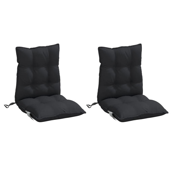 Lowback Chair Cushions 2 Pcs Black Oxford Fabric Patio Furniture Cushions & Pads