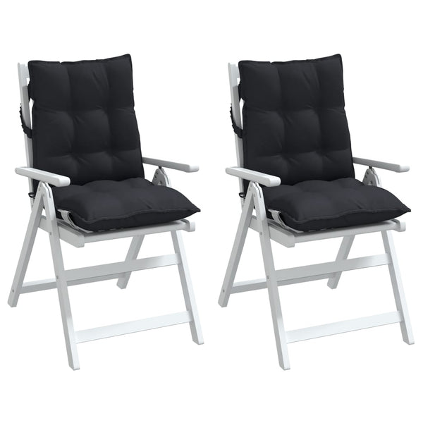 Lowback Chair Cushions 2 Pcs Black Oxford Fabric Patio Furniture Cushions & Pads